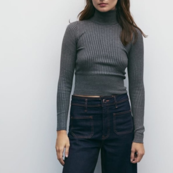 NWT Zara Ribbed Knit Turtleneck Sweater - Picture 1 of 5